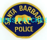 CALIFORNIA,SANTA BARBARA POLICE 91 MIRRORED TWILL DIE CUT BORDER